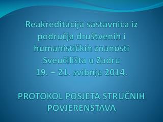 Stručna povjerenstva za provedbu postupka reakreditacije