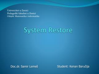 System Restore