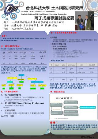 從資料庫中發現有價值的知識，將隱含的、未知的及潛在有用的資訊粹取出的過程 。