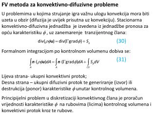 FV met oda za konvektivno - difuzivne probleme