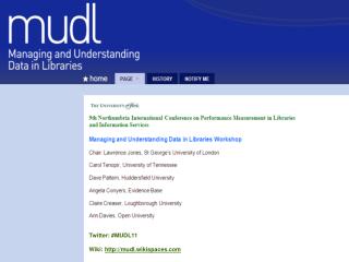 Twitter: #MUDL11 Wiki: mudl.wikispaces