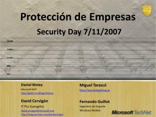 Protección de Empresas Security Day 7/11/2007