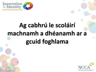 Ag cabhrú le scoláirí machnamh a dhéanamh ar a gcuid foghlama