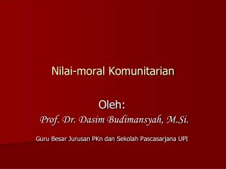 Nilai -moral Komunitarian