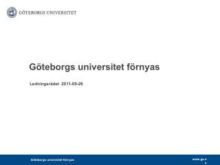 Göteborgs universitet förnyas