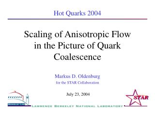 Scaling of Anisotropic Flow in the Picture of Quark Coalescence
