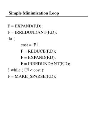 Simple Minimization Loop