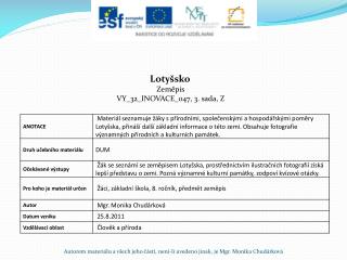 Lotyšsko Zeměpis VY_32_INOVACE_047 , 3. sada, Z