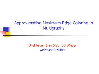 Approximating Maximum Edge Coloring in Multigraphs