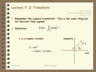 Lecture 7: Z-Transform