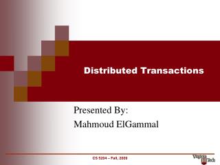 Distributed Transactions