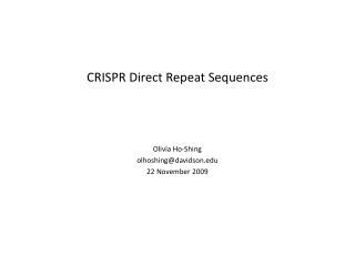CRISPR Direct Repeat Sequences