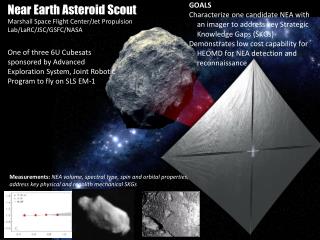 Near Earth Asteroid Scout Marshall Space Flight Center/Jet Propulsion Lab/ LaRC /JSC/GSFC/NASA