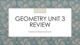 Geometry Unit 3 Review