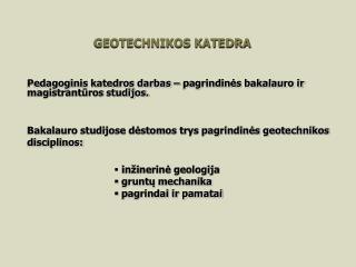 GEOTECHNIKOS KATEDRA