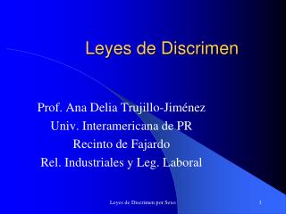 Leyes de Discrimen