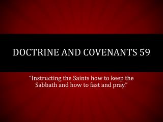 Doctrine and Covenants 59