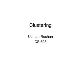 Clustering