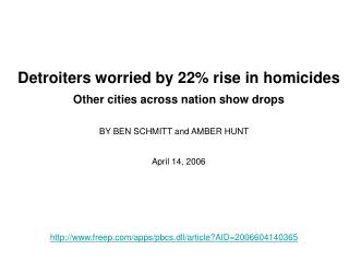 Detroiters worried by 22% rise in homicides