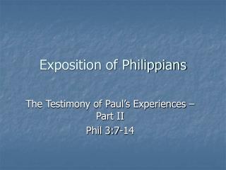 Exposition of Philippians