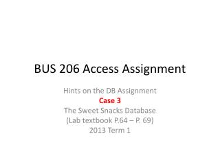 BUS 206 Access Assignment