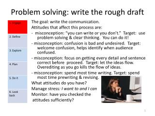 Problem solving: write the rough draft