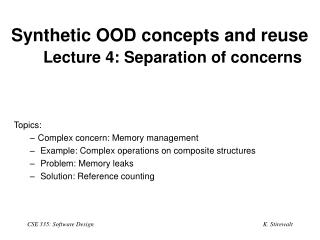 Synthetic OOD concepts and reuse Lecture 4: Separation of concerns
