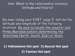 Aim: What is the relationship between latitude and Polaris?