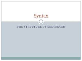 Syntax