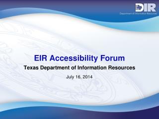 EIR Accessibility Forum