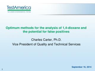 Optimum methods for the analysis of 1,4-dioxane and the potential for false positives