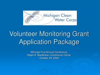 Volunteer Monitoring Grant Application Package