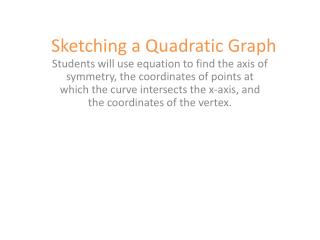 Sketching a Quadratic Graph