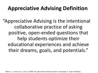 Appreciative Advising Definition