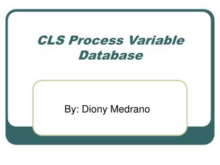 CLS Process Variable Database