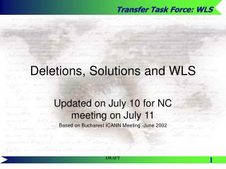 Deletions, Solutions and WLS
