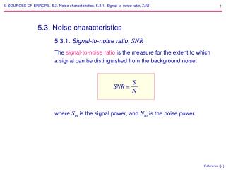 5.3. Noise characteristics