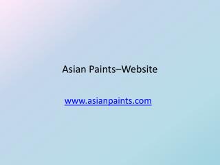 Asian Paints–Website