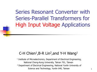 Series Resonant Converter with Series-Parallel Transformers for High Input Voltage Applications