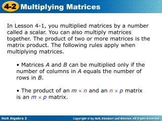 An m  n matrix A can be identified by using the notation A m  n .