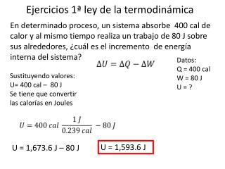PPT - Ejercicios 1ª ley de la termodinámica PowerPoint Presentation, free  download - ID:6299428