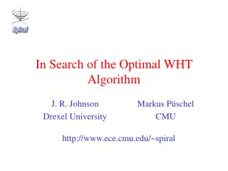 In Search of the Optimal WHT Algorithm