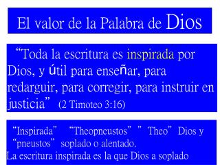 El valor de la Palabra de Dios