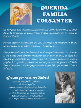 QUERIDA FAMILIA COLSANTER