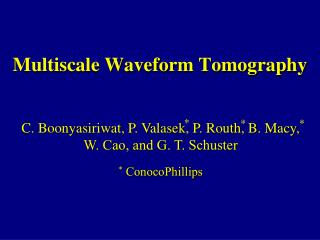 Multiscale Waveform Tomography