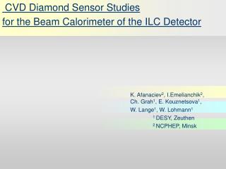 CVD Diamond Sensor Studies for the Beam Calorimeter of the ILC Detector