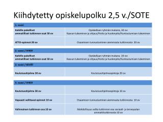 Kiihdytetty opiskelupolku 2,5 v./SOTE