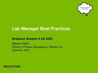 Lab Manager Best Practices