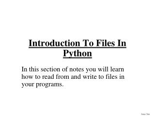 Introduction To Files In Python