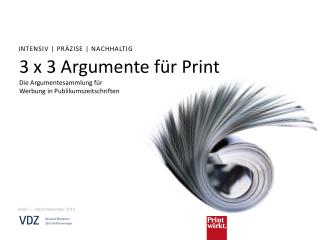 3 x 3 Argumente für Print Die Argumentesammlung für Werbung in Publikumszeitschriften